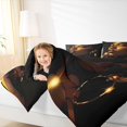 thumbnail image 3 of Castle Fairy Glam Black Girl Queen Bedding 7pcs,Black Gold Bedding Comforter Set Queen,Grey Reversible, 3 of 7