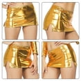 thumbnail image 2 of Aellinatey Stylish Faux Leather Mini Skirt with Slit for Parties and Special Occasion, 2 of 18