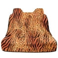 thumbnail image 5 of Drydeepin Brown Leopard Zebra Stirpe Car Backseat Cover Cheetah Rear Bench Towel Cover Non-Slip Automotive Accessories for Sedans, SUVs, Vans Universal Seats Protector Car Interior Decor, 5 of 7
