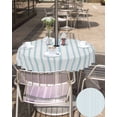 thumbnail image 5 of Ocean Blue Stripes Seamless Ticking Stripe Round Tablecloth with Zipper,Waterproof Table Cloth with Umbrella Hole Patio Tablecloths for Outdoor Tables,Farmhouse Pinstripe Spillproof Table Cover, 5 of 6