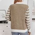 thumbnail image 5 of Betivan Womens Fall Coats Women New Sweater Cardigan Striped Contrast V-neck Button Knitted Coat for Autumn and Winter with Pocket -Clothes, 5 of 5