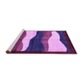 thumbnail image 2 of Ahgly Company Machine Washable Indoor Round Oriental Purple Modern Area Rugs, 3' Round, 2 of 4