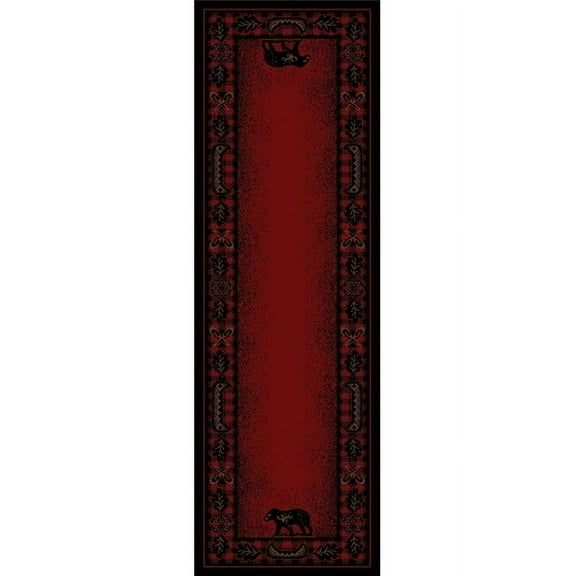 Mayberry Rug AD6690 2X8 2 ft. 3 in. x 7 ft. 7 in. American Destination Woodlands Plaid Area Rug, Red