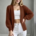 thumbnail image 2 of Edvintorg Womens Cardigan Long Sleeve Casual Sweater Fall Winter Open Front Knit Cardigans Women's Clothing Red S-XL, 2 of 6