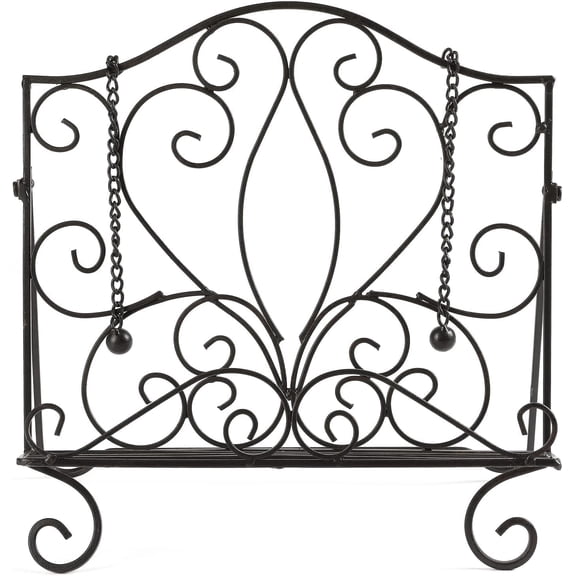 Metal Cookbook Holder Recipe Book Stand for Kitchen, Vintage Scrollwork