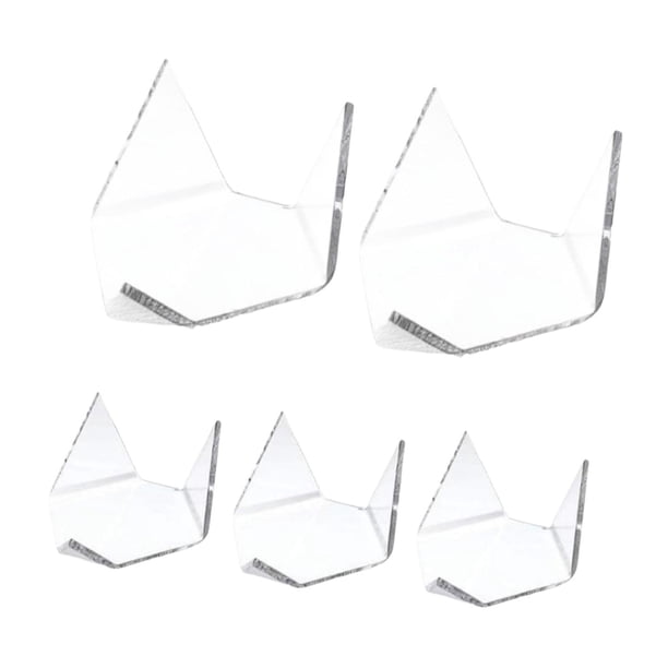 5x soporte de exhibición triangular acrílico, pequeños coleccionables, adornos para el hogar, soporte de roca, soporte Mineral para estantería, centro 83x35 cm