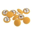 thumbnail image 1 of Unique Bargains 10pcs 16L Fabric Cloth Covered Button 10mm Round Metal Shank Sewing Buttons for Suits Dress Blouses, Yellow, 1 of 5