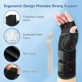 thumbnail image 3 of Carpal Tunnel Wrist Brace with Copper Arthritis Glove, Adjustable Metal Splint Stabilizer Wrist Support Women Men for Day Night Sleep Pain Relief Work, Typing, Tendonitis, Sprains 【 Right Hand 】1Pcs, 3 of 7