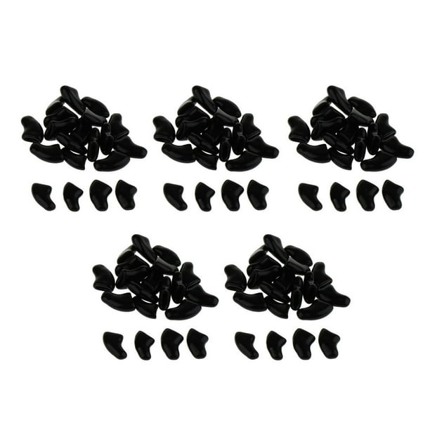 100 piezas de protectores de uñas antiarañazos para perros y gatos, suaves y decorativos para garras de cachorro. L negro