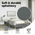 thumbnail image 3 of vidaXL Full Bed Frame, Fabric Upholstered Platform Bed Frame, Dark Gray, No Mattress, 3 of 9