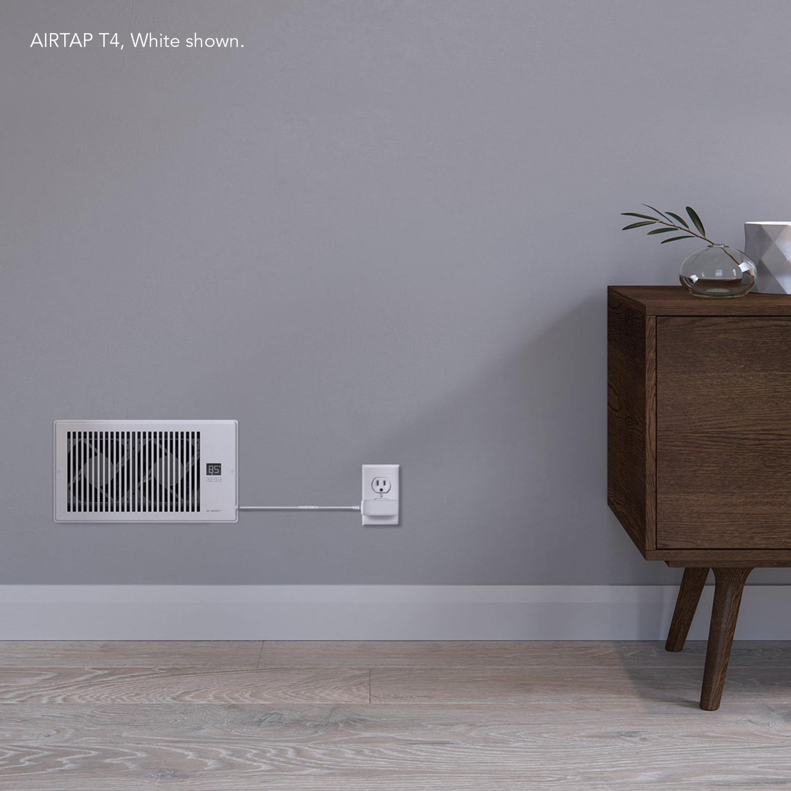 AC Infinity AIRTAP T6 White, Register Booster Fan for 6” x 12” Register Holes, Improves Heating & Cooling Vents, Quiet 10-Speeds, Bluetooth App Control Data Alerts. ONLY FITS 6” x 12” DUCT OPENINGS