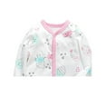 thumbnail image 5 of Bellafa Infant Baby Girls' Footed Jumpsuit One-Piece Button Snap Newborn Casual Cotton Romper Onesies 0-12M Long Sleeve Coming Home Bodysuit, 5 of 8