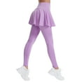 thumbnail image 2 of Women's Yoga Pants Slim Fit High Waist Pleated Skirt Pants with Pockets Workout Sport Women's Yoga Leggings Purple S, 2 of 5
