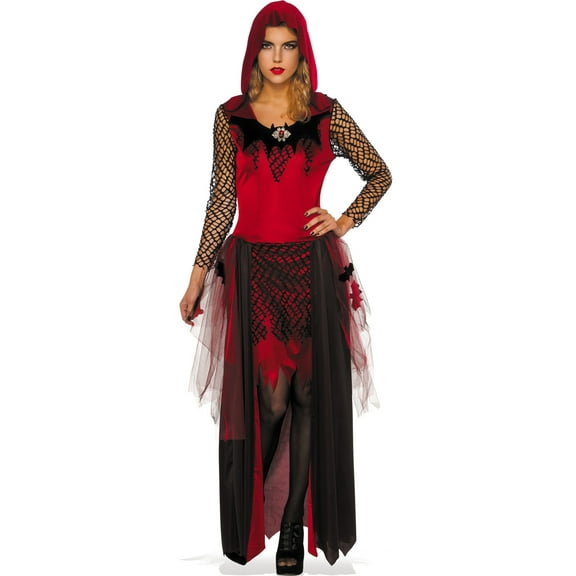 Dark Beauty Women Vampire Gothic Red Riding Hood Halloween Costume-Std