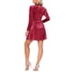 thumbnail image 3 of INSPIRE CHIC Vestido de Mujer de Terciopelo con Gargantilla de Cuello de Manga Larga Cintura Alta Vestidos Mini A-Line S Rojo, 3 of 5