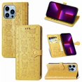 thumbnail image 2 of Funda Cartera FOXDOCK para iPhone 13 Pro , Flip PU con Relieve de Gatos y Perros, Tarjetero y Soporte, 2 of 6