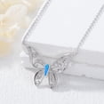 thumbnail image 6 of DVEATR 925 Sterling Silver Moissanite Opal Butterfly Necklaces, Silver Opal Butterfly Pendant Necklace Jewelry Gift for Women Wife, 6 of 9