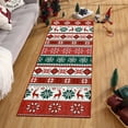 thumbnail image 4 of FairOnly 2'x8'Boho Christmas Runner Rug Machine Washable Low Pile Non Slip Holiday Floor Rug for Bedroom Hallway Kitchen,Red Green, 4 of 7
