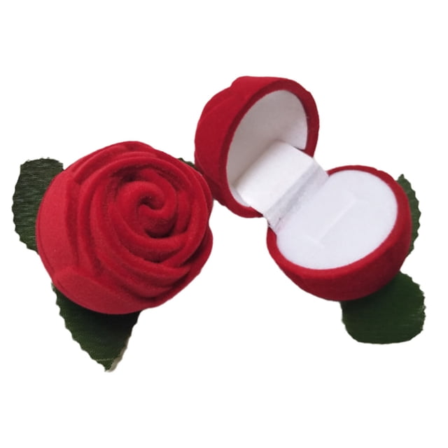 Caja para anillos con forma de rosa, caja para anillos con forma de flor, caja para anillos con forma de rosa roja, diseñada para precisión