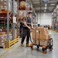 thumbnail image 5 of Adnoom 2-in-1 Folding Hand Truck Heavy Duty, 300 lbs Capacity Utility Cart with 4 Wheels, Retractable Handle Convertible Platform Dolly for Moving Boxes Furniture Luggage, Orange, 5 of 7
