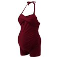 thumbnail image 1 of Women Fashion Solid Color Swimsuit Pleated Gathered Swimwear, 1 of 5