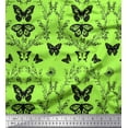 thumbnail image 1 of Soimoi Poly Georgette Fabric Leaves,Floral & Butterfly Print Fabric by The Yard 52 Inch Wide, 1 of 3