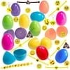 30 Emoji Toy Filled Easter Eggs - Assorted Colors - Silly Emoji Expressions and Characters - Prefilled to Save You Time - Fun Novelty Toys Make Great Candy Alternative - One Wacky Toy in Each Egg