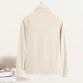 thumbnail image 5 of Ltctricy Women's Plus Size Thermal Shirts Fleece Lined Long Sleeve Turtleneck Cut out Loose T Shirts Warm Base Layer Tops(Beige,Medium), 5 of 5