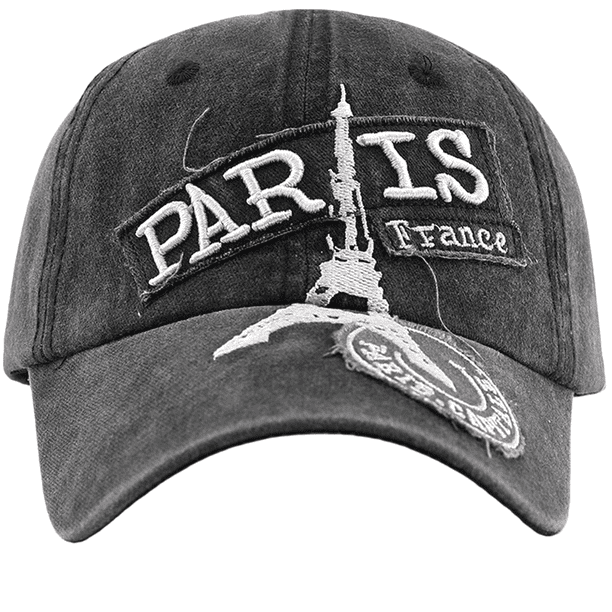 Gorra de béisbol vintage de algodón lavado bordado París, unisex