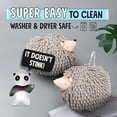 thumbnail image 6 of Pack of 2 Fuzzy Ball Hand Towels，Hedgehog Decorative Towels for Bathroom (Mint), 6 of 7