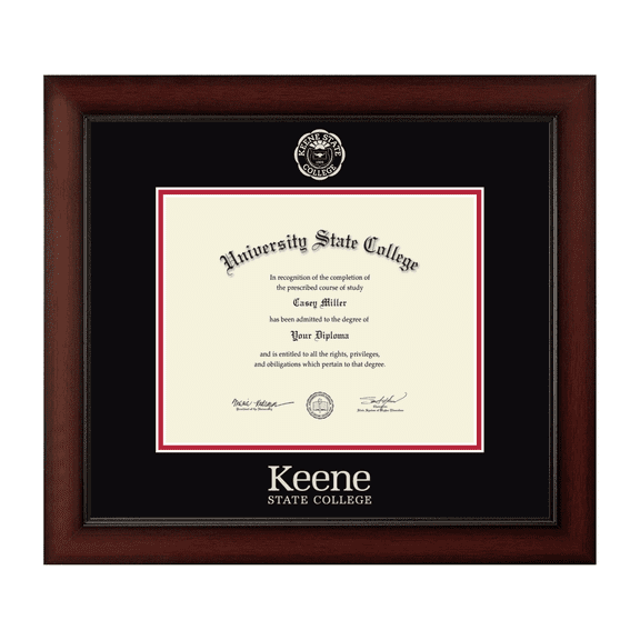 Framerly - Keene State Diploma Frame with Black and Red Mat