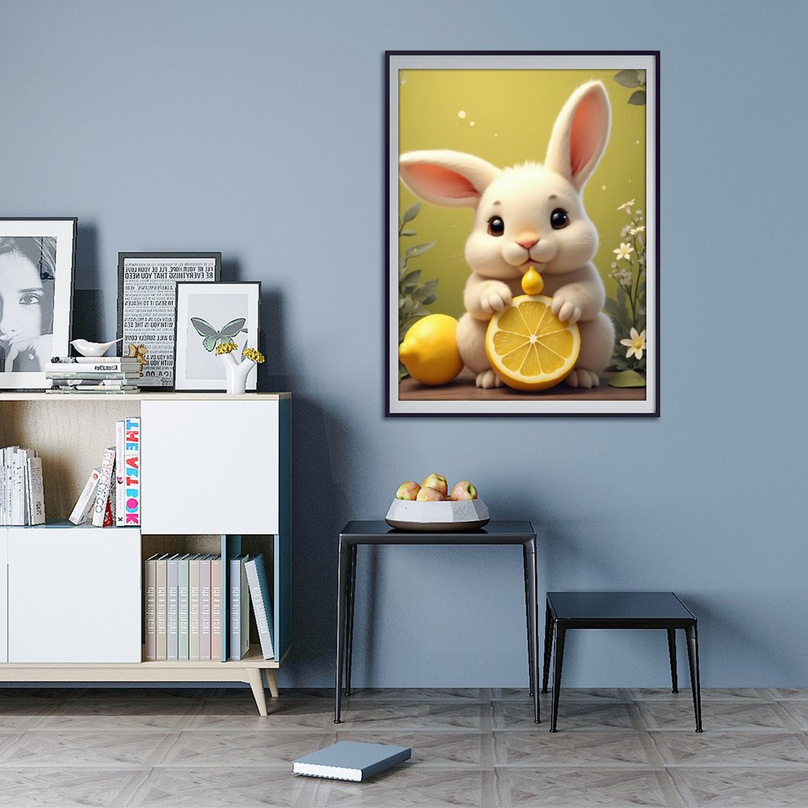 Diamond Art Kits for Adults - Cute Bunny Eggshell Print No.68 5D Frameless Dimond Painting Kit for Adults Beginner, Round Diamond Kits for Home Wall Decor, Gift for Women