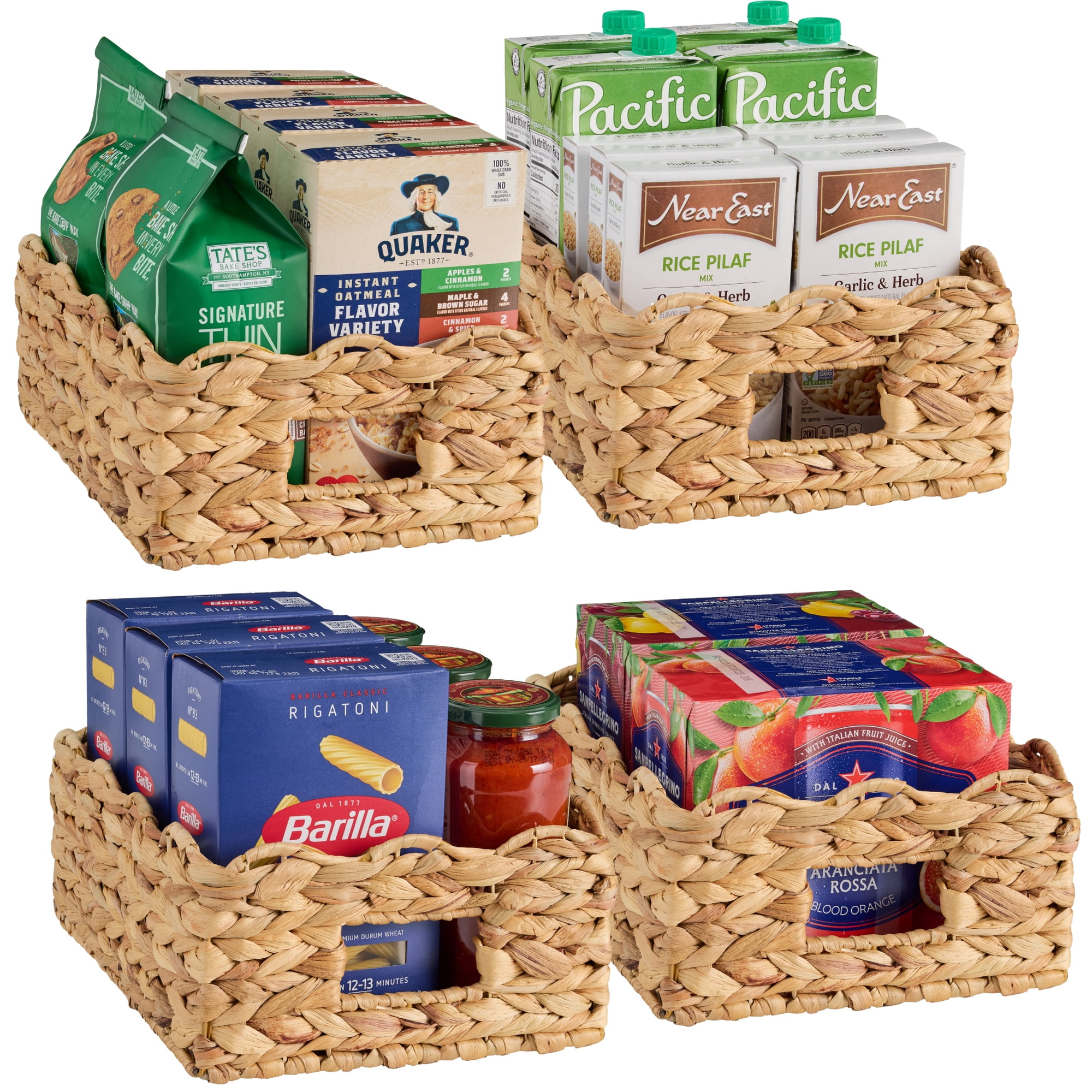 Best Choice Products 9x12 Scalloped Shelf Baskets, Woven Storage Bins, 4 Pack - Natural