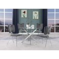 thumbnail image 4 of Round 45" x 45" 5pc Clear Glass Dinette Set with Dark Gray Chairs, 4 of 4