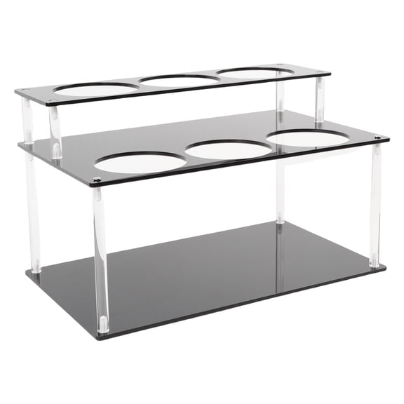 Acrylic Coffee Syrup Bottle Holder Stand 2 Tier Clear Space Saving Organizer Rack