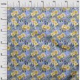 thumbnail image 3 of oneOone Cotton Cambric Lavender Blue Fabric Tropical Floral Craft Projects Decor Fabric Printed By The Yard 42 Inch Wide, 3 of 4
