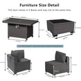 thumbnail image 4 of ASJMR 11 Pieces Wicker Patio Furniture Set With 43" Gas Fire Pit Table & 2 Swivel Chairs,Outdoor Rattan Sectional Sofa Conversation Set With Cushions & Tables,Gray, 4 of 10