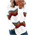 thumbnail image 1 of Gibobby Blusas De Mujer Camisa de manga larga de color delgado Estampado casual a juego Blusa larga para mujer（Blanco， S), 1 of 2