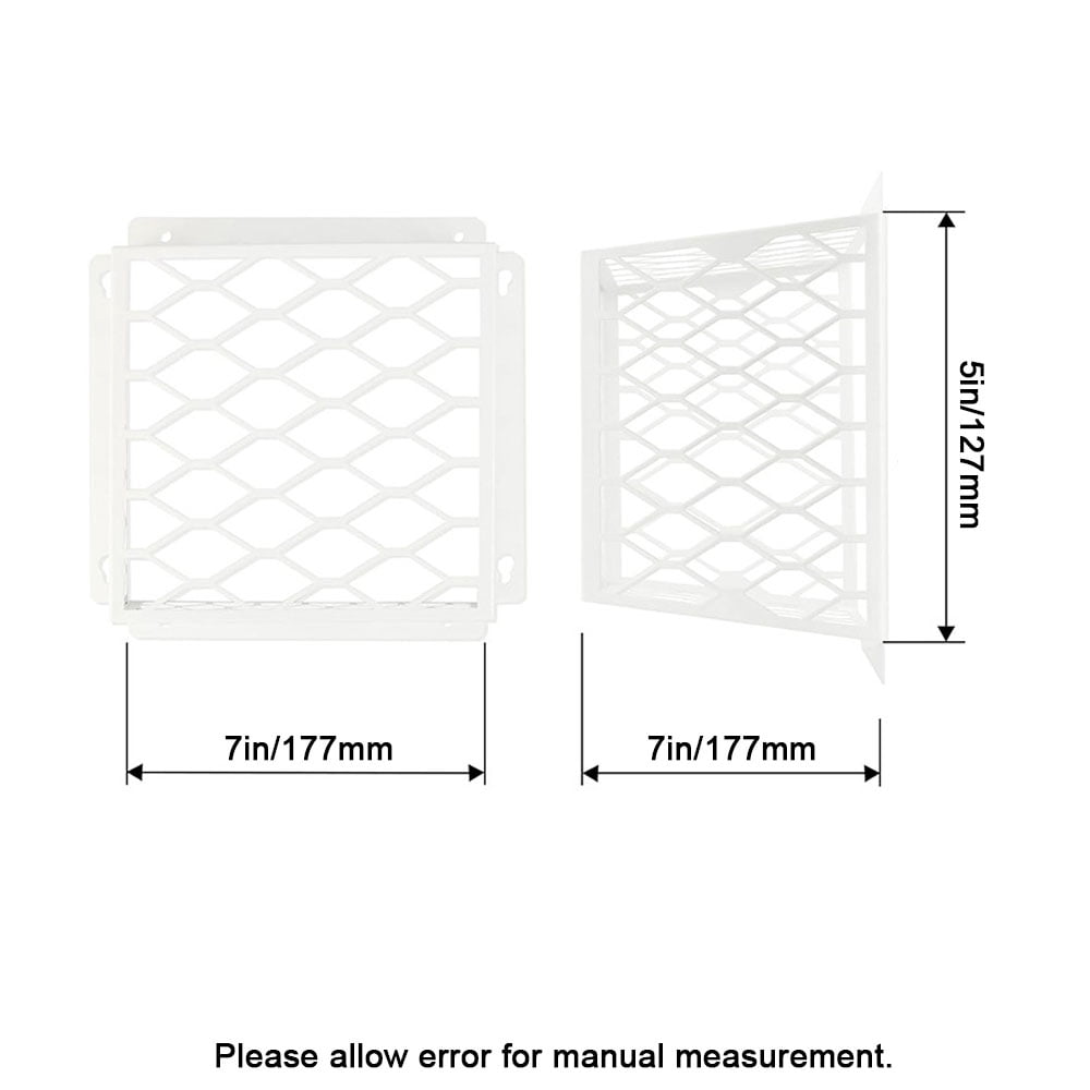TOP-MAX Carbon Steel Dryer Vent Bird Guard with Screws, Universal Outdoor Dryer Vent Cage Cover fit for 3" to 4" Dryer Vents Cover, White