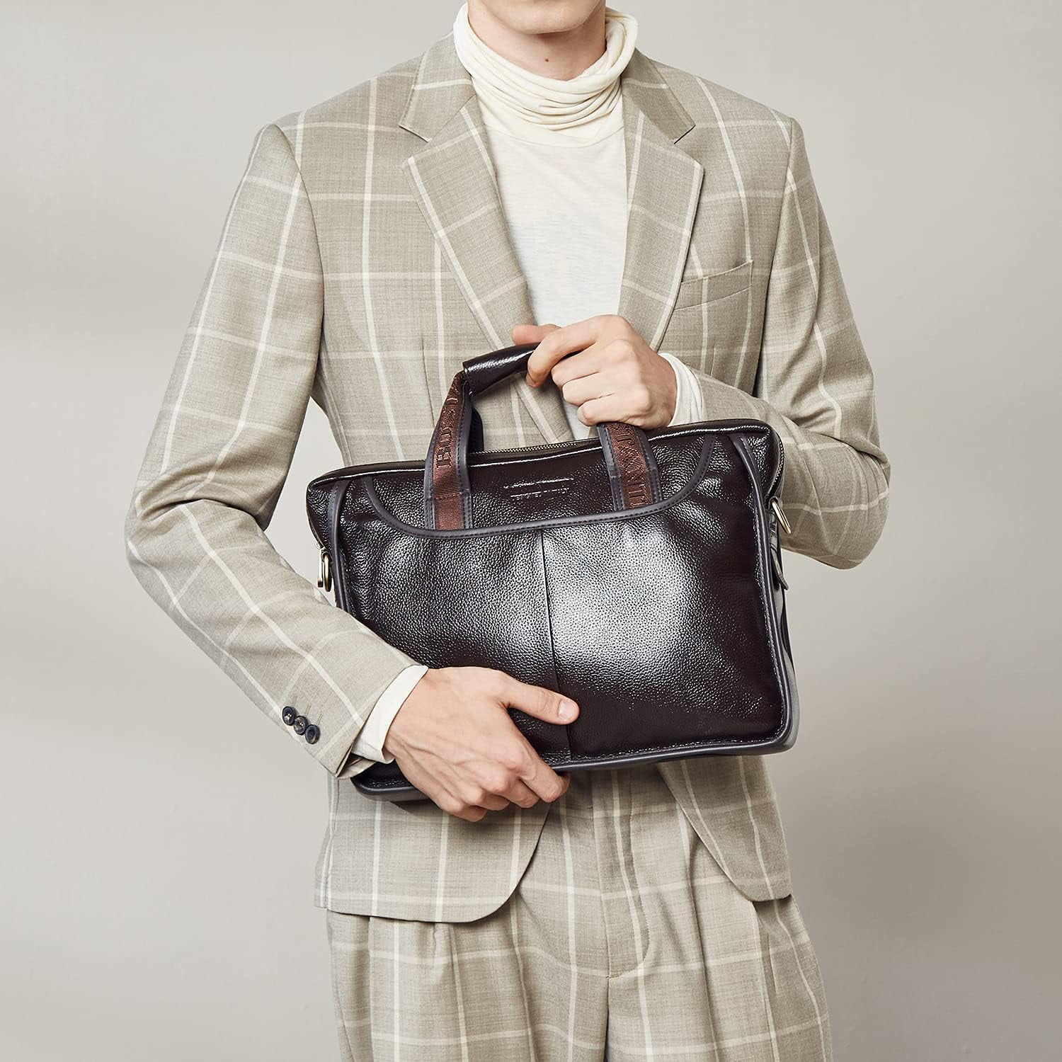 Leather Briefcase Handbag Messenger Business Bags for Men