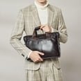 thumbnail image 7 of Leather Briefcase Handbag Messenger Business Bags for Men, 7 of 7