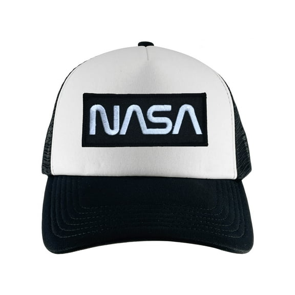 Gravity Threads Nasa Patch Youth Adjustable Trucker Hat - White - Black/White