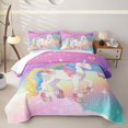 thumbnail image 2 of Erosebridal Kawaii Unicorn Kids Quilt Full,Dreamy Princess Style Full Bedspread Sets For Girls,3pcs, 2 of 7