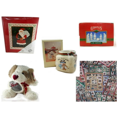 Christmas Fun Gift Bundle [5 Piece] - Lego Merry  20 Page Photo Album -  Collectable 6 Piece Nativity Porcelain 3.5
