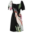 thumbnail image 6 of 2024 Pink cockatoo in floral jungle Dress party dresses woman summer women's dress, 6 of 7
