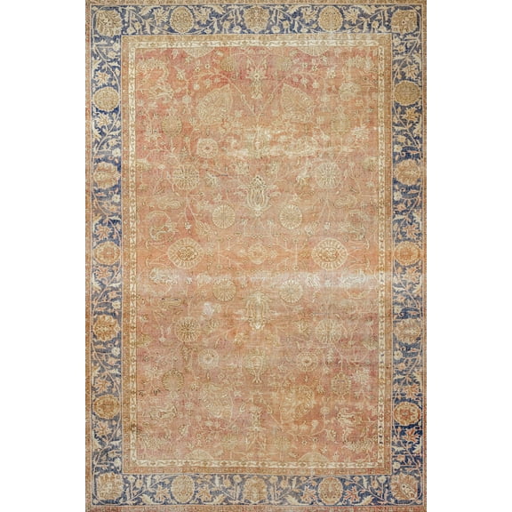 Navy Framed Area Rugs for Living Room Washable Rugs Boho Moroccan Area Rug Soft Neutral Geometric Bohemian Carpet Distressed Indoor Rug for Bedroom Dining Room Office Foldable Nonslip Rug
