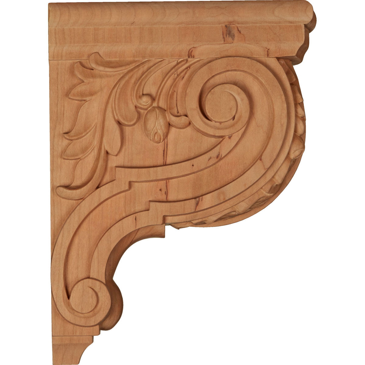 Stain Grade 12" Solid Cherry Wood Decorative Corbel Hand Carved 