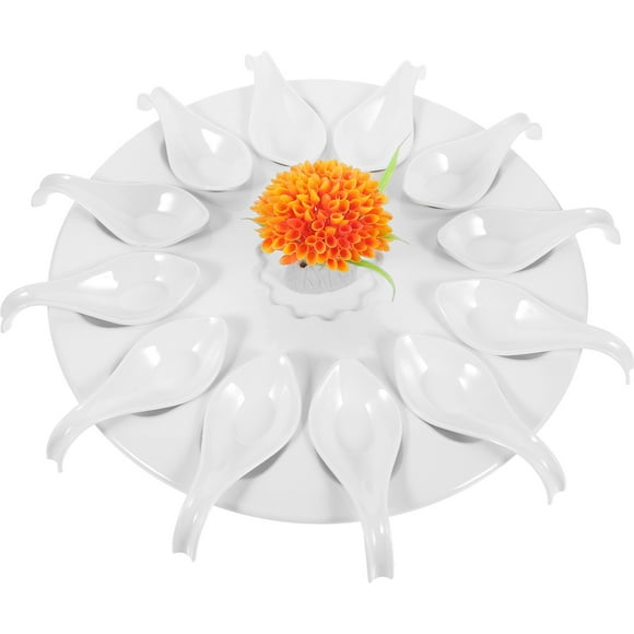 Deviled Egg Tray Catering Platter Eggs Serving Tray Seafood Dish Decorative Tray with Spoons