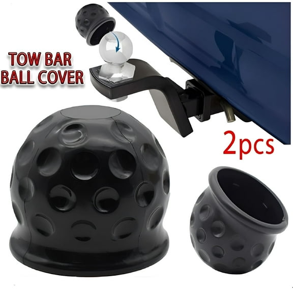 MELIVO 2x Trailer Ball Cover Tow Towing Hitch Ball Cover Cap Rubber Universal 2 Inch