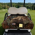 thumbnail image 2 of COEQINE Universal Golf Cart Seat Cover with Bag-Style Fold Design, Includes Carry Handle, Fits Most 2-Seaters, 51.2x30.3 Inch, Quilted Padding & 4 Front Pockets, Bear US Flag Camo Hunting Forest, 2 of 8